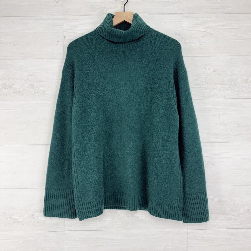 J.Crew Supersoft Yarn Turtleneck Sweater Women S Green Wool Alpaca Blend Cozy - Picture 14 of 15
